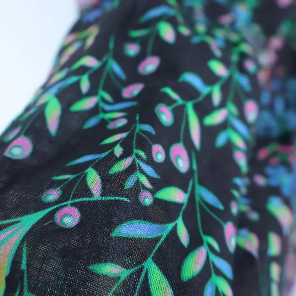 CYNTHIA ROWLEY Layla Floral Halter Dress Black NWT Knee Length Women's M - Picture 6 of 10